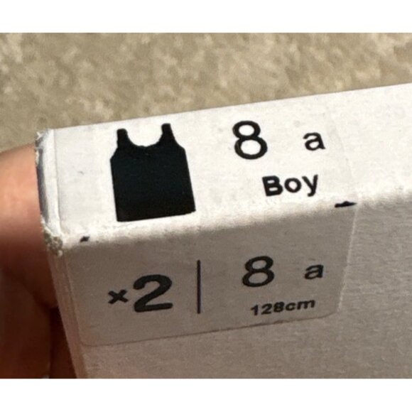 Petit Bateau Organic Cotton Tank Tops Boy Size 8 Yrs Blue Striped & Eiffel Tower - Picture 7 of 7